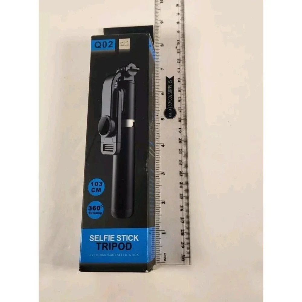 Q02 Black Retractable 360 Rotating Tripod‎ Selfie Stick (4A2)